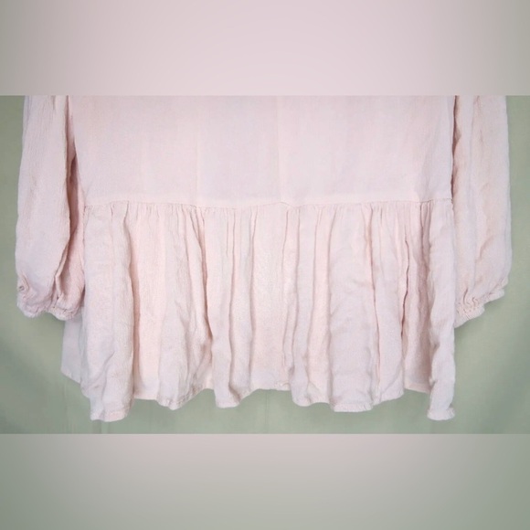 Bohme Embroidered Pink Tunic Top Round Neck Lined Oversized Women’s Size Small - Picture 8 of 10